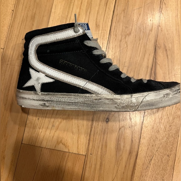 Golden Goose
Men's Distressed Denim & Leather High-Top Sneakers SLIDE - Picture 4 of 5